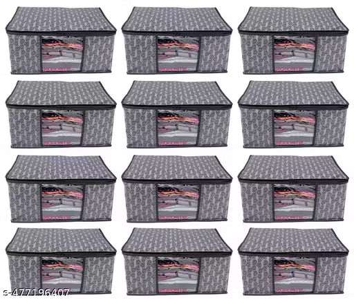 Dherya Non Woven Saree Cover Storage Bags for Clothes with Premium Quality Combo Offer Saree Organizer for Wardrobe/Organizers for Clothes/Organizers for Wardrobe (12 pic )SC