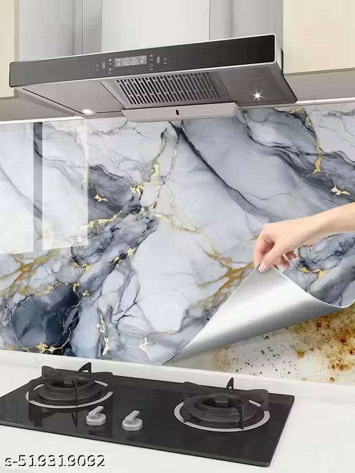 sky Self Adhesive Wallpaper PVC Bathroom Wall Stickers Contact Paper Kitchen cabinets Marble Wallpaper Oil Proof Waterproof Floor Tiles Stickers Waterproof Wall Paper for Home and Kitchen Decor (60 x 200 cm)( PACK OF 1 )