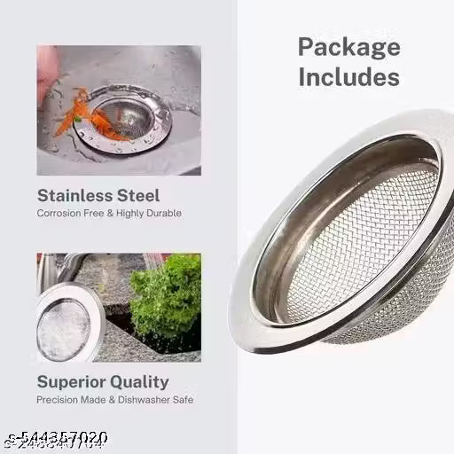 Discus Stainless Steel Sink Jali Kitchen Drain Basin Basket Filter Stopper Drainer/Jali (Pack Of-02)
