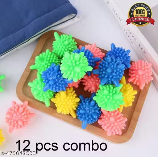 12 Pieces Washer Balls, Reusables Tangle-Free Eco-Friendly Laundry Scrubbing Balls, Solid Colorful Laundry Washing Balls Enhance Your Machine Cleaning Powers