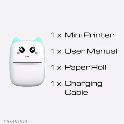 Mini Thermal Printer Inkless Rechargeable Printer For Notes/Label/List/Memo Print , Bluetooth Printer