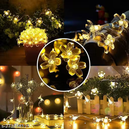 14 LED 3 Meter Warm White Silicone Blossom Flower Fairy String Lights Series Lights for Festival Home Decoration (Warm White)